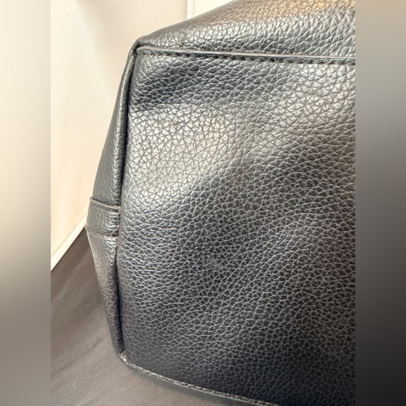 Steve Madden Black Pebbled Faux Leather Tote Bag | Everyday Carryall - Picture 6 of 14